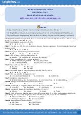 Đề số 8 - Đề thi giữa học kì I - Hóa học 12 có đáp án và lời giải chi tiết